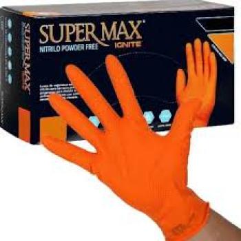 SUPER MAX LUVA NITRILO LARANJA IGNITE