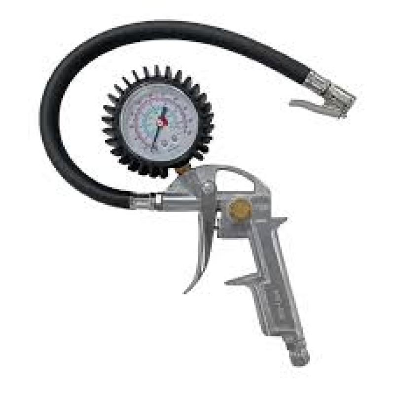 Calibrador De Pneus 1/4 Npt Com Manometro 220 Psi 16 Ba